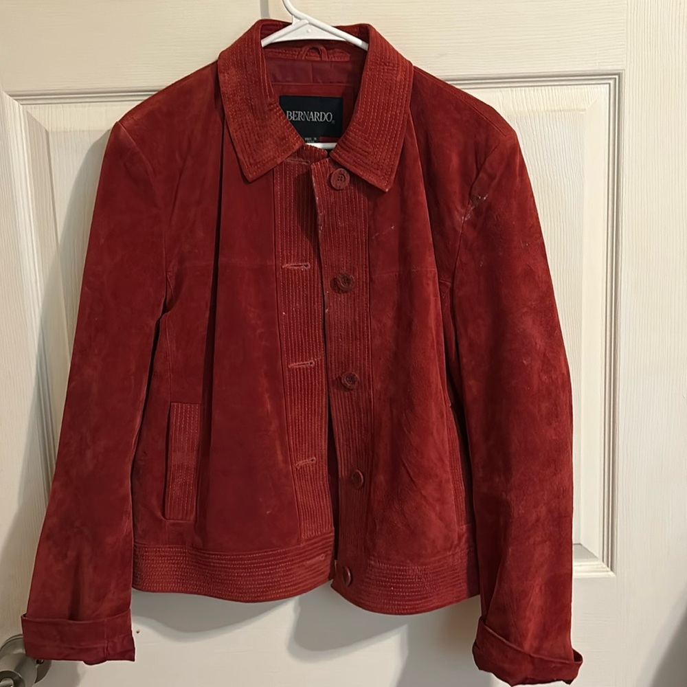VINTAGE 100% leather suede crop jacket